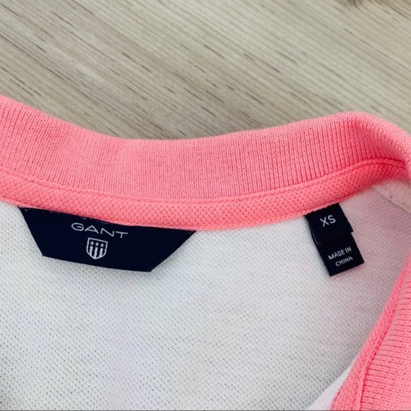 {GANT} contrast white pink polo sleeveless top - Picture 5 of 6